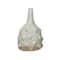 Hello Honey® 8" White Stoneware Vase with Raised Dots & Reactive Glaze